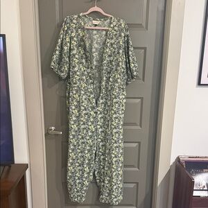 Universal Thread Blue and Green Floral jumpsuit